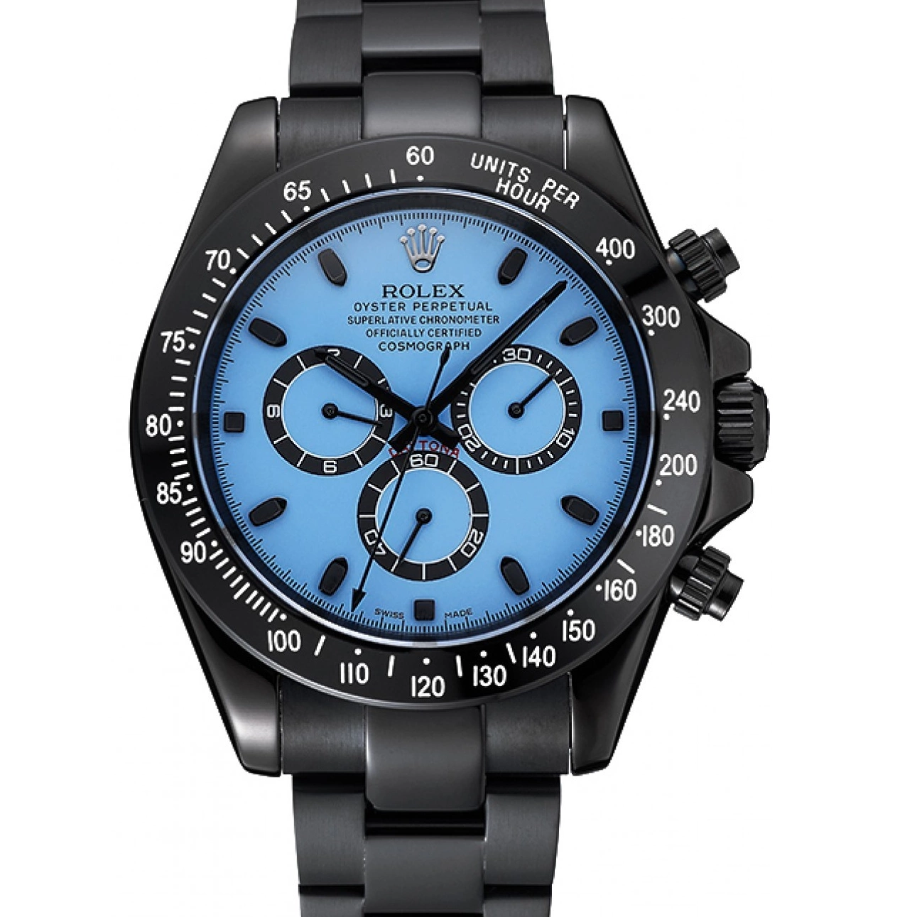 Steel Rolex Daytona And 1454250 Black Blue Black Case Dial Cosmograph Stainless Bracelet And 0725